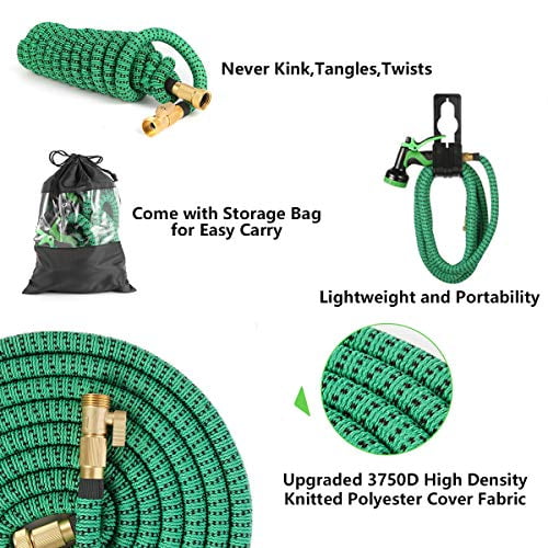 Watato Expandable Garden Hose 50ft-Durable Flexible Water Hose with 9-Way Spray Nozzle and 4 Layers Latex-3/4 inch Solid Brass Fittings-Strength 3750D No Kink Lightweight Outdoor Expanding Hose Pipe Watato Expandable Garden Hose 50ft-Durable Flexible Water Hose with 9-Way Spray Nozzle and 4 Layers Latex-3/4 inch Solid Brass Fittings-Strength 3750D No Kink Lightweight Outdoor Expanding Hose Pipe